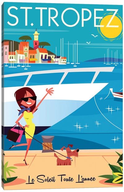 Saint Tropez III Canvas Art Print - Yacht Art