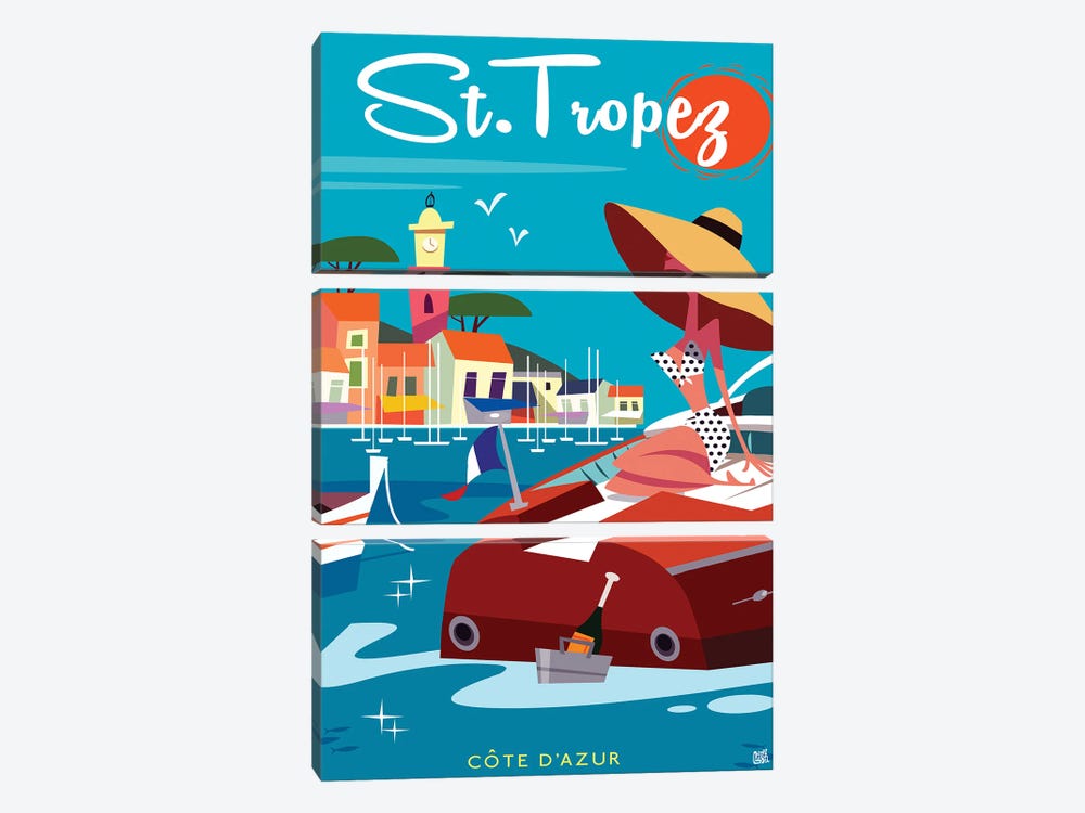 Saint Tropez IV by Gary Godel 3-piece Art Print