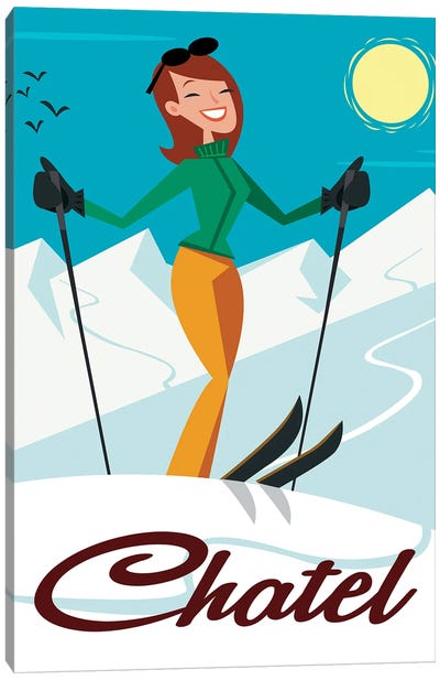 Chatel Canvas Art Print - Skiing Art