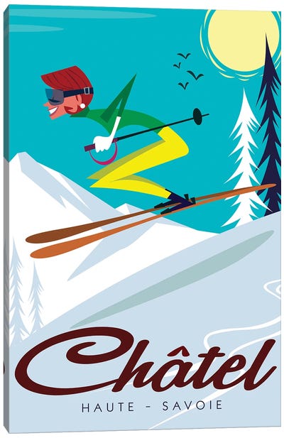 Chatel Haute-Savoie Canvas Art Print - Skiing Art