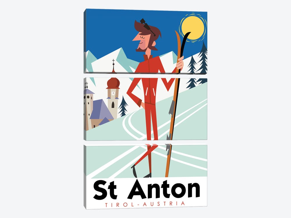 St Anton Austria by Gary Godel 3-piece Canvas Art