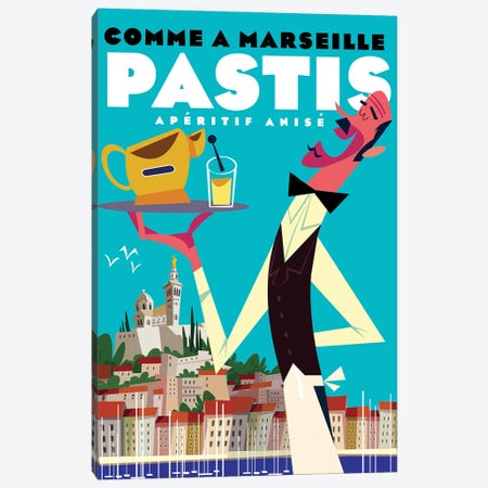 Marseille Pastis Canvas Print #GGD151} by Gary Godel Canvas Wall Art
