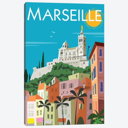 Marseille Notre Dame Canvas Print #GGD152} by Gary Godel Canvas Wall Art