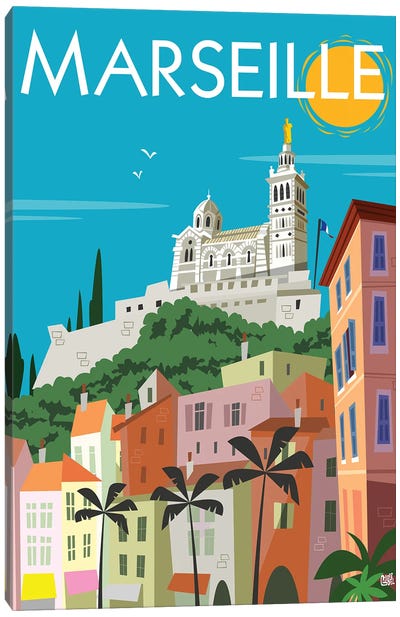 Marseille Notre Dame Canvas Art Print - Gary Godel