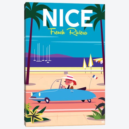 Nice French Riviera I Canvas Print #GGD154} by Gary Godel Canvas Art Print
