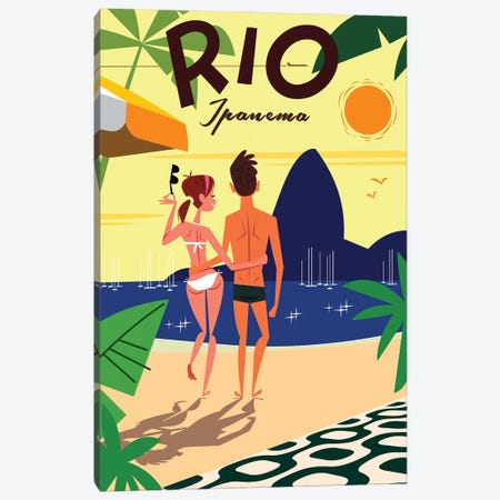 Rio Ipanema Canvas Print #GGD158} by Gary Godel Canvas Wall Art