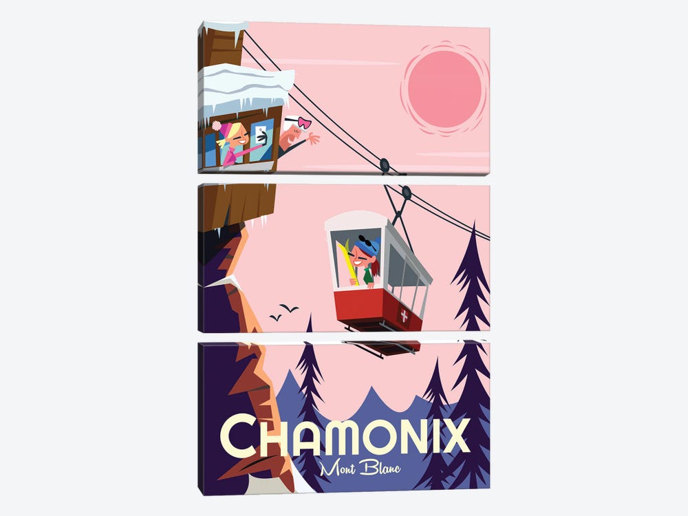 Chamonix Mont Blanc by Gary Godel 3-piece Canvas Artwork