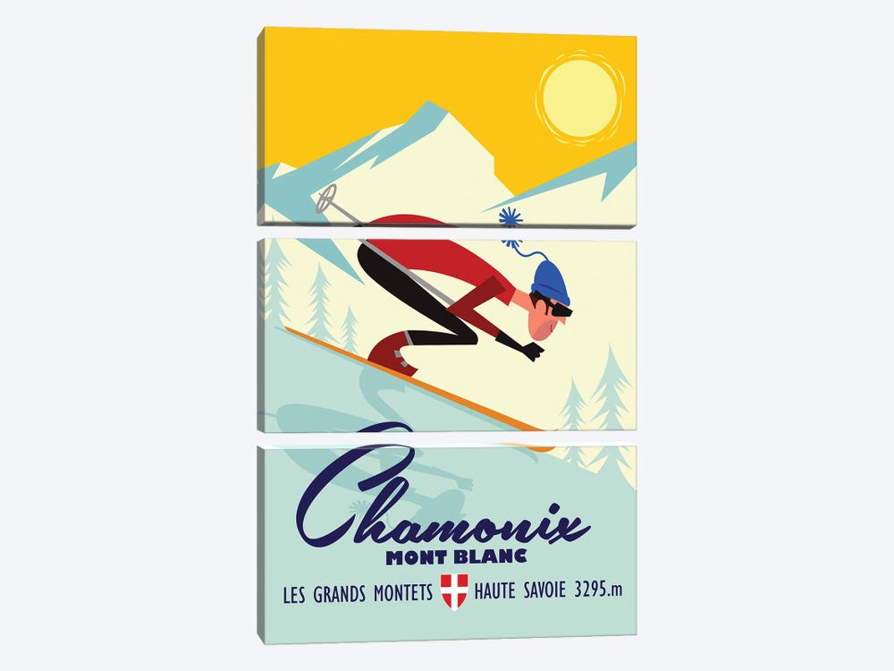 Chamonix Grand Montets by Gary Godel 3-piece Canvas Artwork