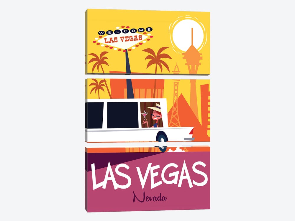Las Vegas by Gary Godel 3-piece Canvas Art Print
