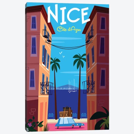 Nice Cote D'Azur Canvas Print #GGD169} by Gary Godel Canvas Print