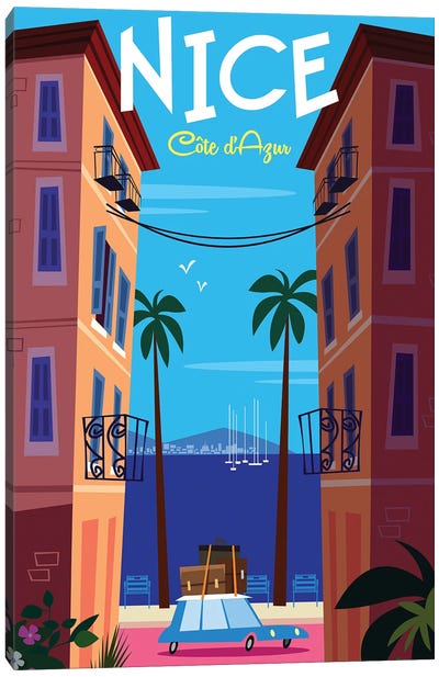 Nice Cote D'Azur Canvas Art Print - Gary Godel