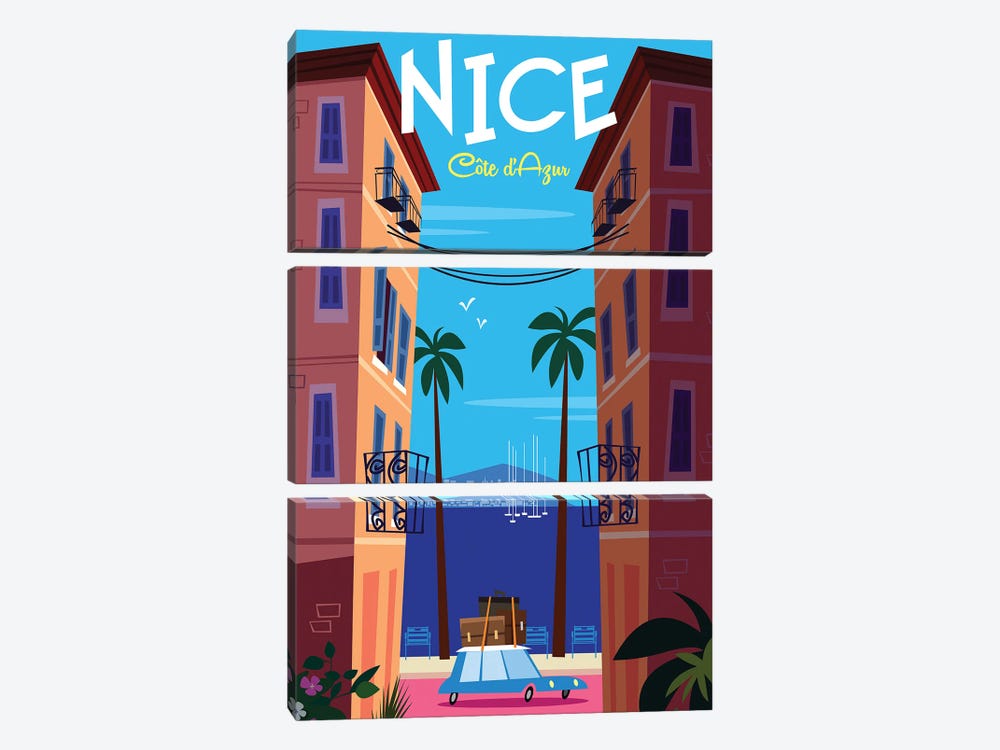 Nice Cote D'Azur by Gary Godel 3-piece Canvas Print