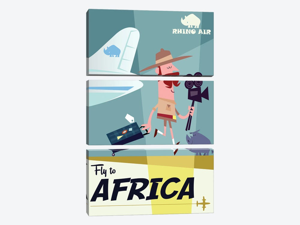 Fly To...Africa by Gary Godel 3-piece Canvas Art Print