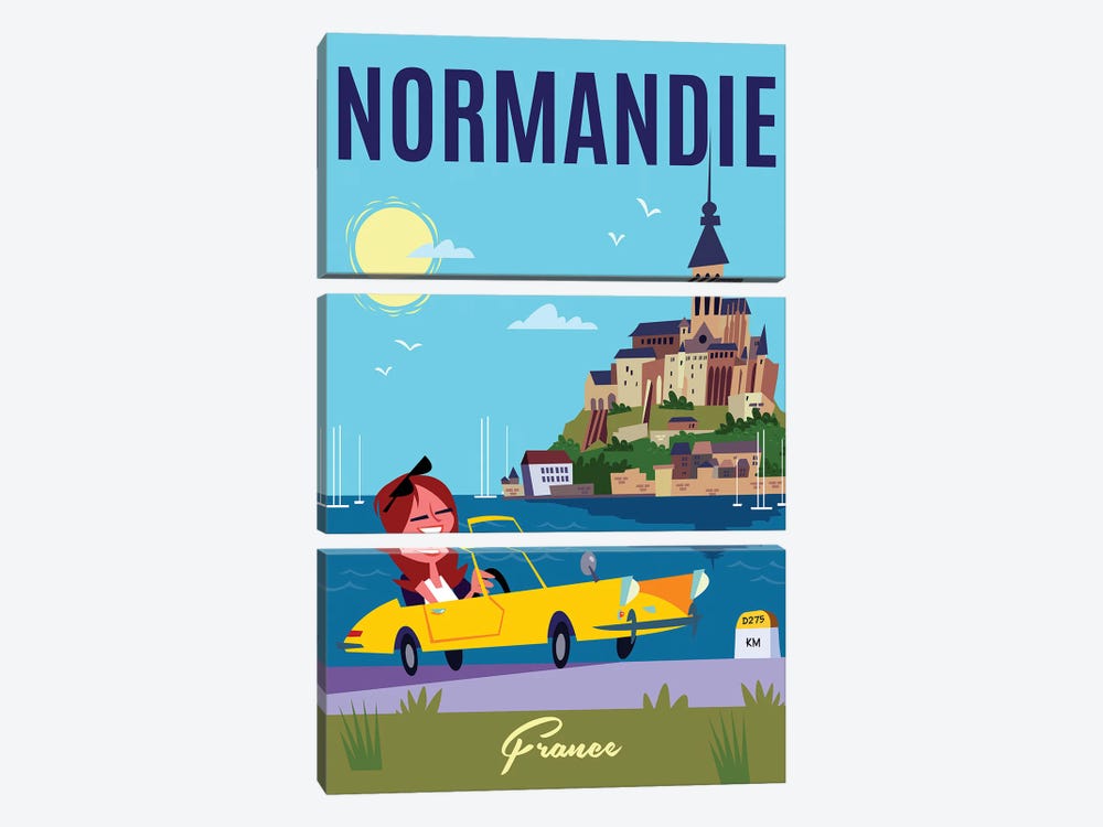 Normandie by Gary Godel 3-piece Canvas Art Print