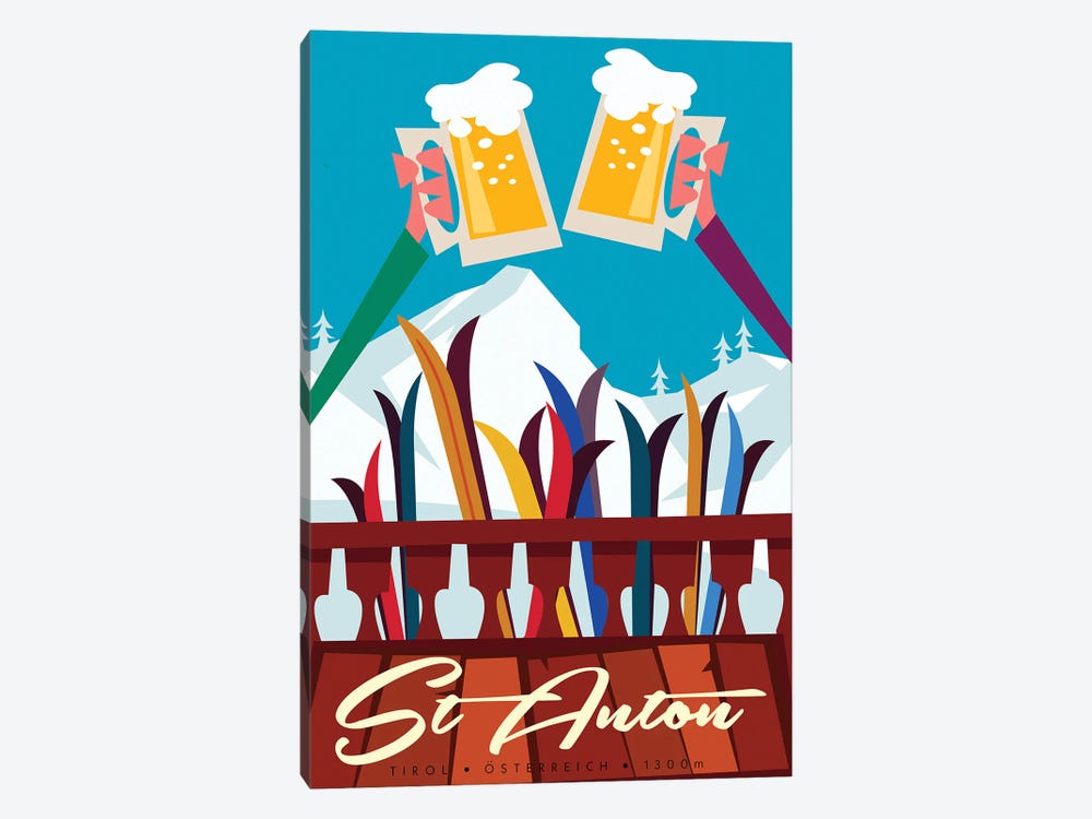 St Anton Apres by Gary Godel 1-piece Canvas Art Print