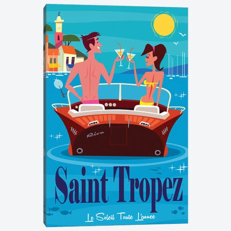St Tropez V Canvas Print #GGD175} by Gary Godel Art Print