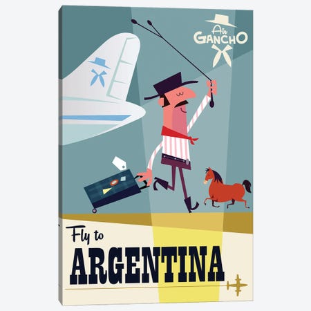 Fly To...Argentina Canvas Print #GGD17} by Gary Godel Canvas Wall Art
