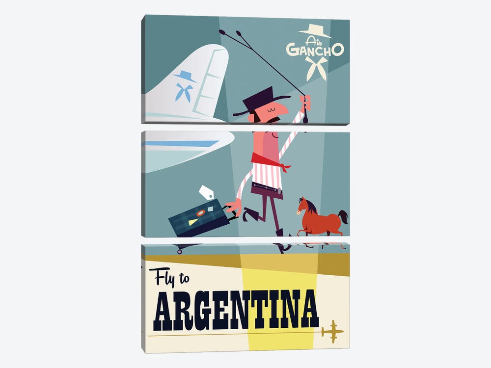 Fly To...Argentina by Gary Godel 3-piece Canvas Art