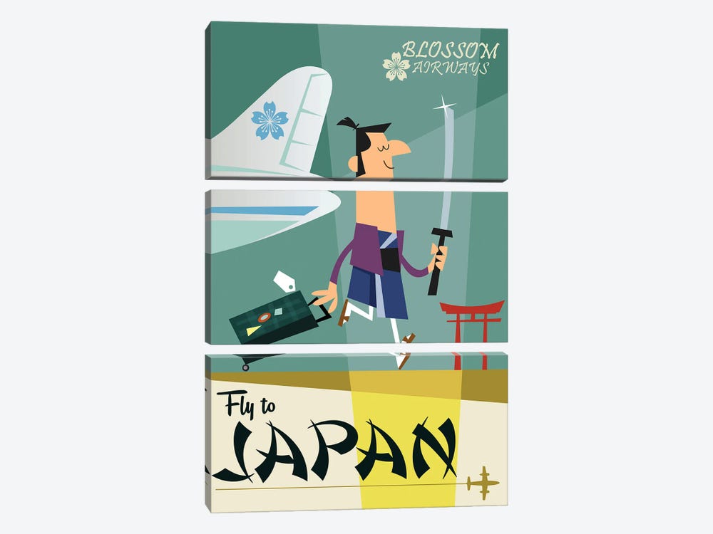 Fly To...Japan by Gary Godel 3-piece Art Print