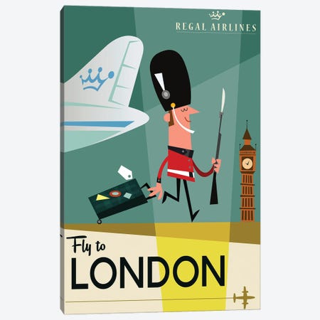 Fly To...London Canvas Print #GGD184} by Gary Godel Canvas Art