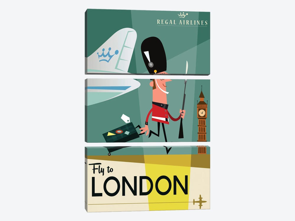Fly To...London by Gary Godel 3-piece Canvas Artwork