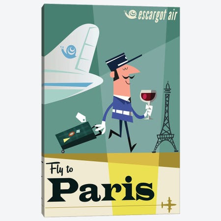 Fly To...Paris Canvas Print #GGD185} by Gary Godel Canvas Artwork