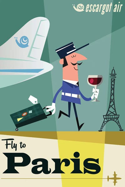 Paris Typography: Fly To...Paris by Gary Godel
