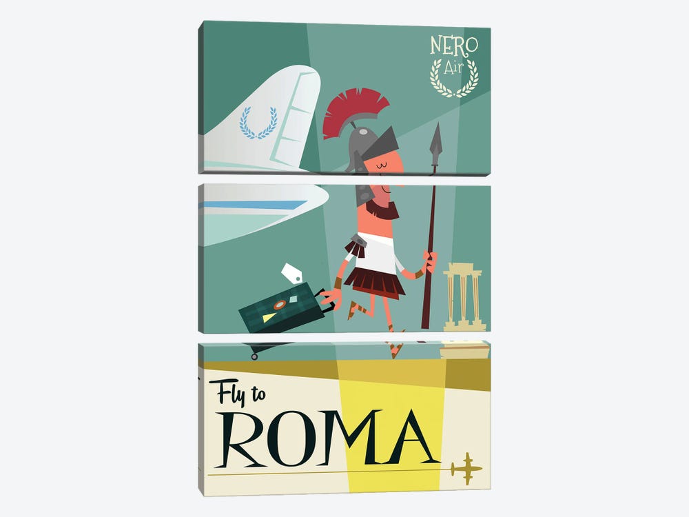 Fly To...Roma by Gary Godel 3-piece Canvas Artwork