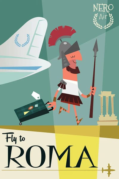Rome Travel Posters: Fly To...Roma by Gary Godel