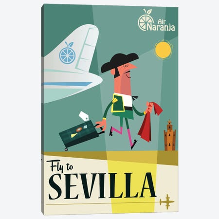 Fly To...Sevilla Canvas Print #GGD189} by Gary Godel Canvas Print