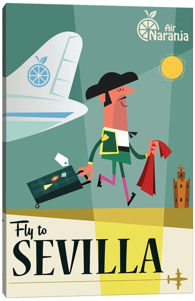 Fly To...Sevilla Canvas Art Print - Gary Godel