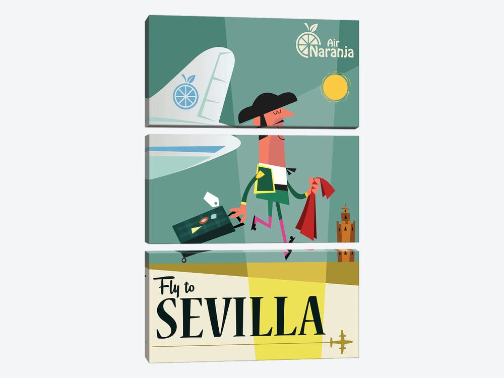 Fly To...Sevilla by Gary Godel 3-piece Art Print