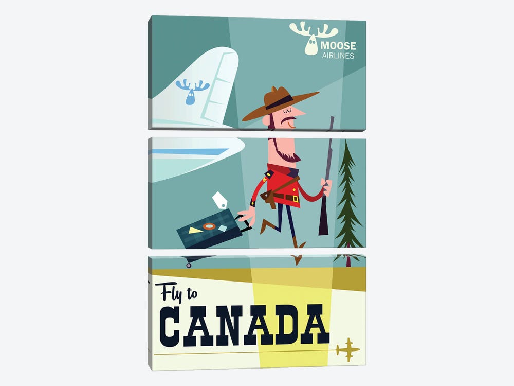 Fly To...Canada by Gary Godel 3-piece Canvas Art Print