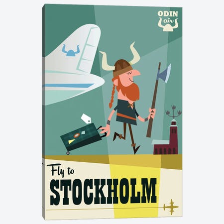Fly To...Stockholm Canvas Print #GGD190} by Gary Godel Canvas Artwork