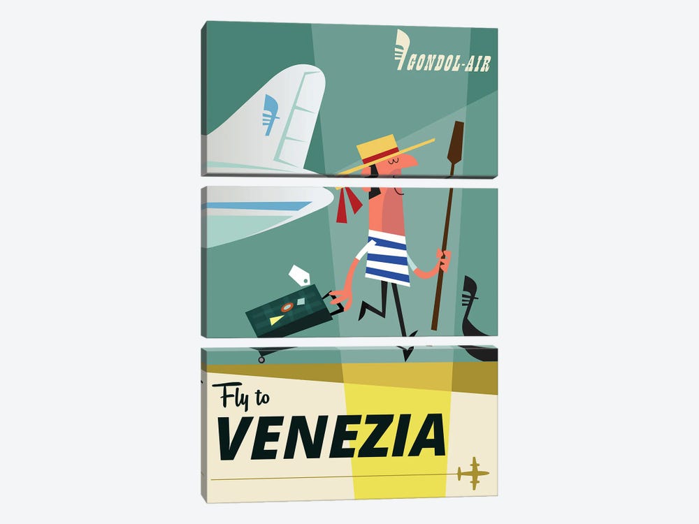 Fly To...Venezia by Gary Godel 3-piece Canvas Artwork