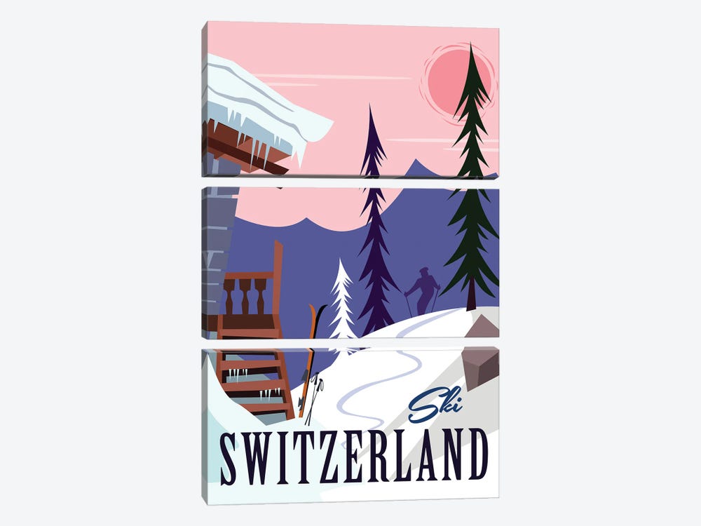 Ski Switzerland by Gary Godel 3-piece Art Print
