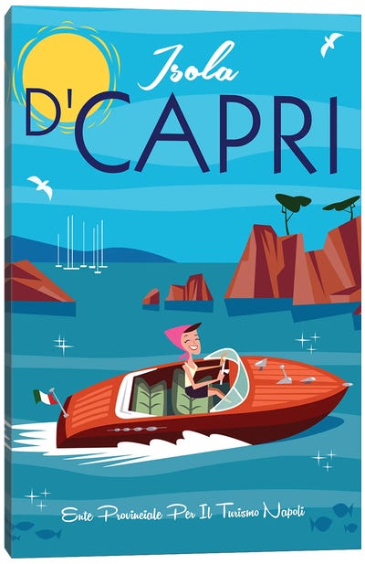 Capri map poster Art Board Print for Sale by Gary Godel