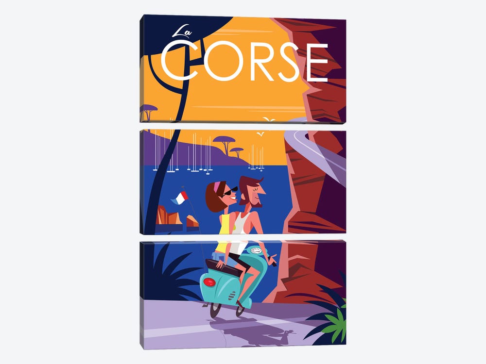 La Corse by Gary Godel 3-piece Canvas Art
