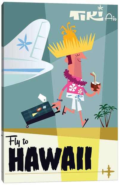 Fly To...Hawaii Canvas Art Print - Cocktail & Mixed Drink Art