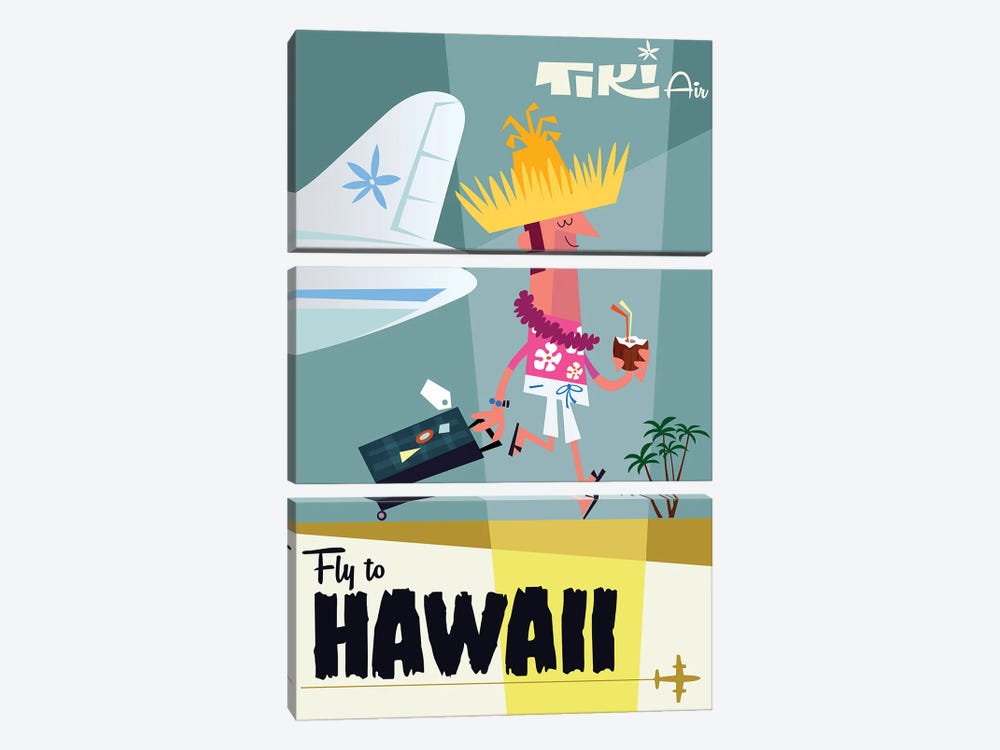Fly To...Hawaii by Gary Godel 3-piece Canvas Artwork