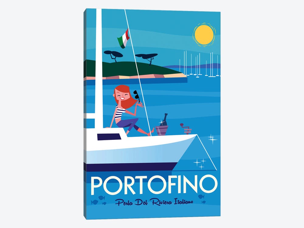 Portofino Sailing by Gary Godel 1-piece Canvas Wall Art