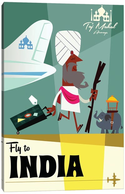 Fly To...India Canvas Art Print - Gary Godel
