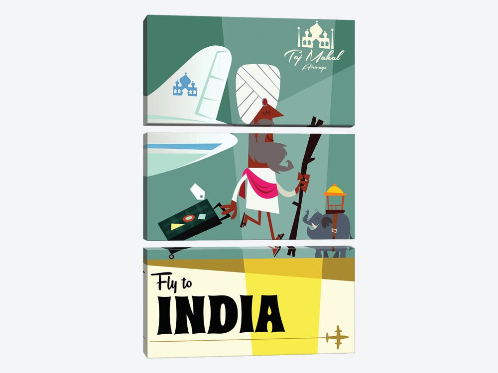 Fly To...India by Gary Godel 3-piece Art Print