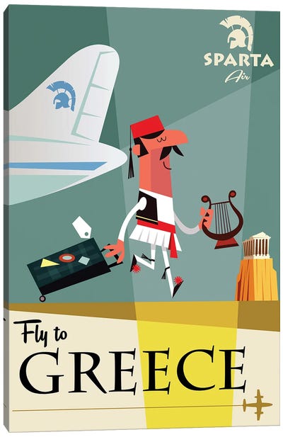 Fly To...Greece Canvas Art Print - Gary Godel
