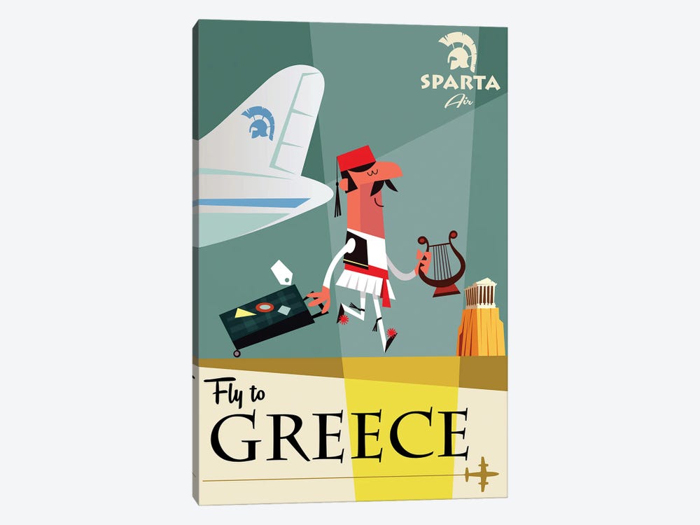 Fly To...Greece by Gary Godel 1-piece Canvas Print