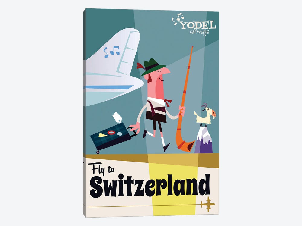 Fly To...Switzerland by Gary Godel 1-piece Canvas Art Print