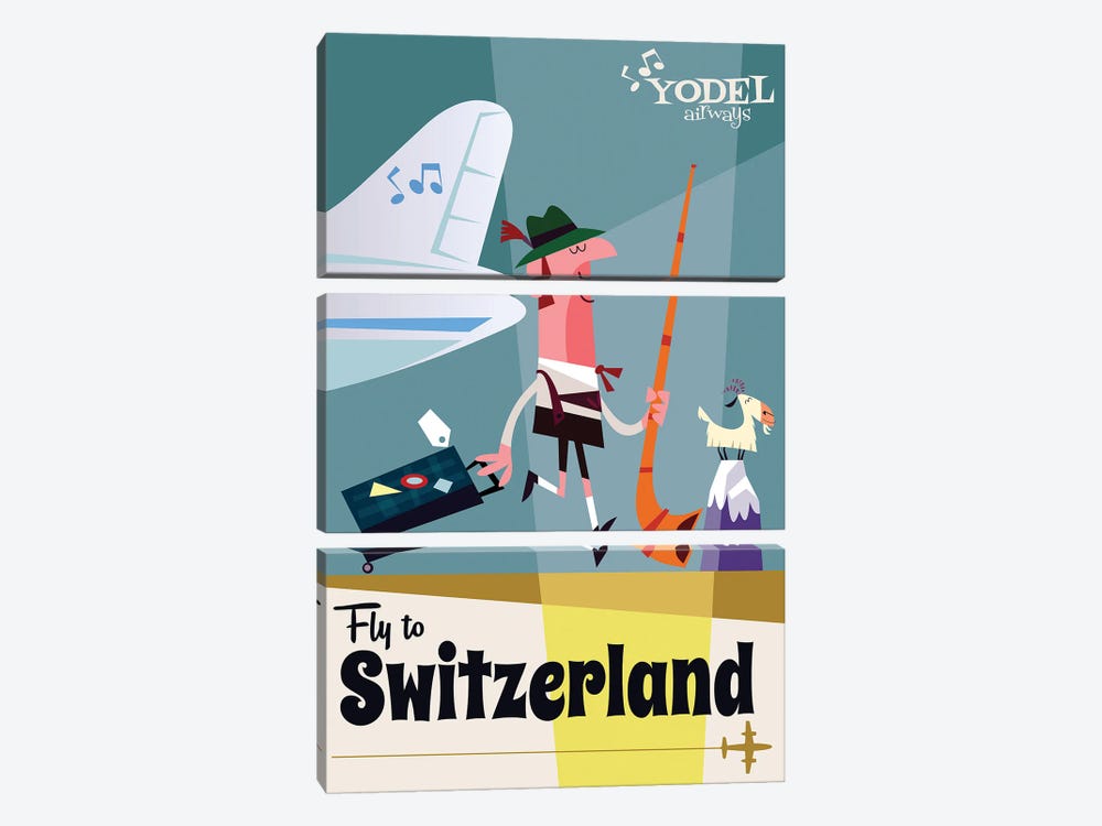 Fly To...Switzerland by Gary Godel 3-piece Art Print