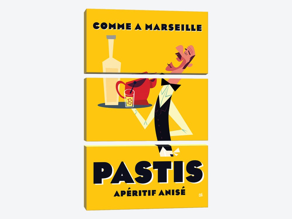 Pastis Apreitif by Gary Godel 3-piece Canvas Artwork