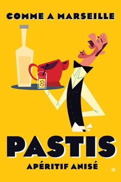 Food & Drink Posters: Pastis Apreitif by Gary Godel