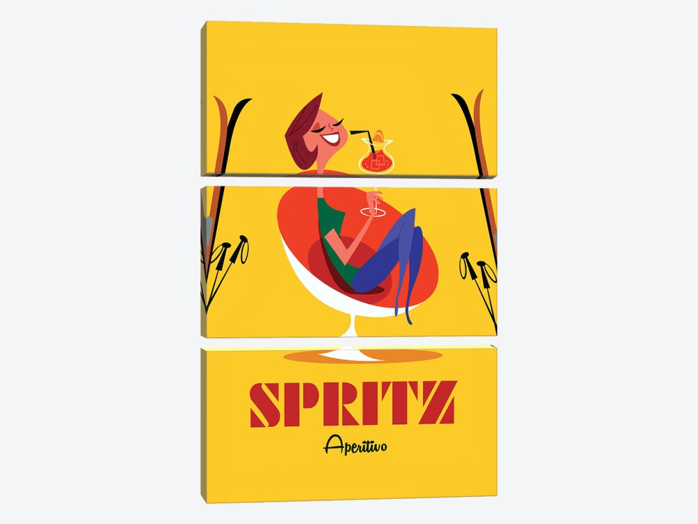 Spritz Aperitif by Gary Godel 3-piece Canvas Print